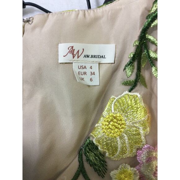 AW BRIDAL 4 S Cream Carole Floral Embroidered Formal Party Maxi Dress NEW B23 - Picture 5 of 8